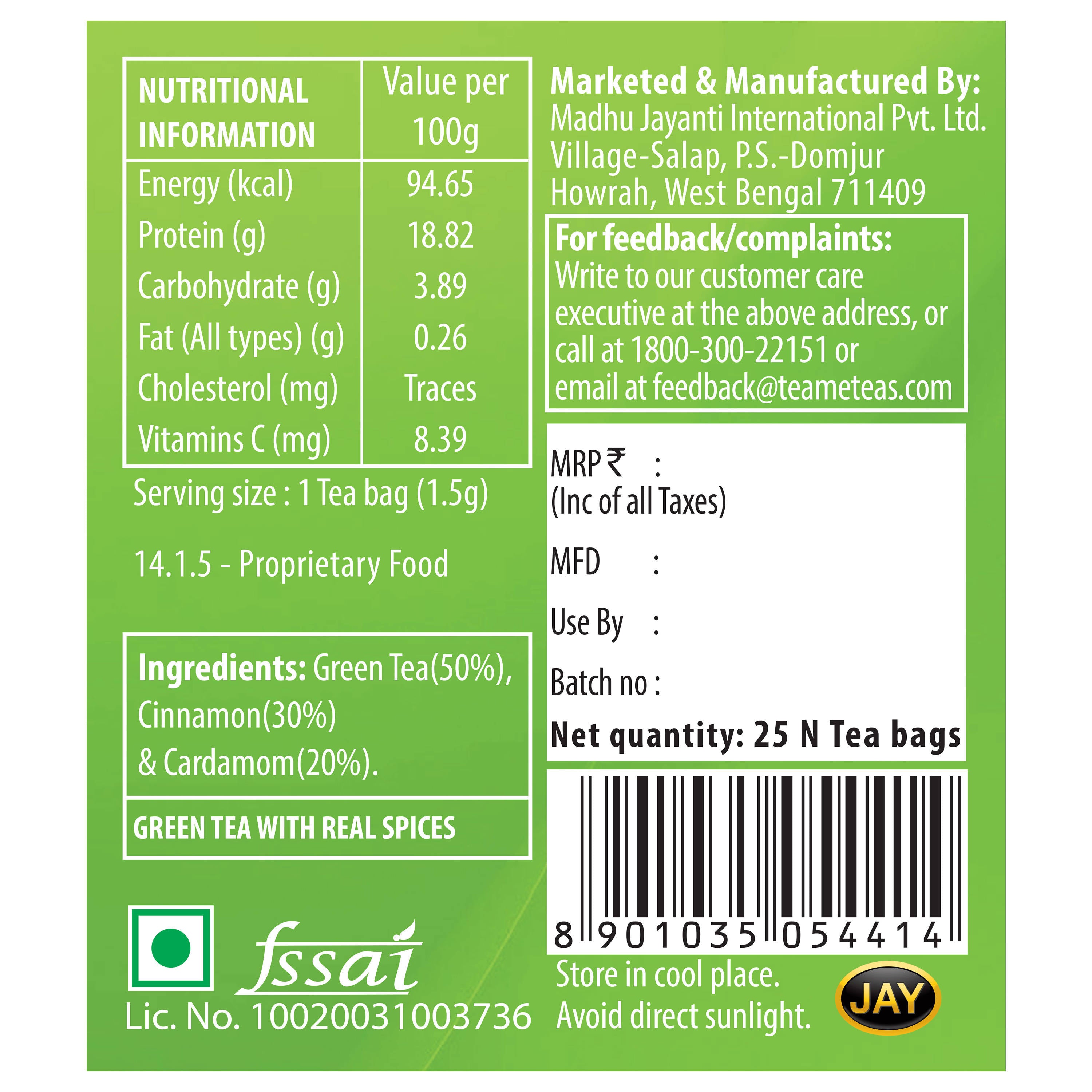 Teame Kashmiri Kahwa Uplift Tea Bags | Grab2Buy