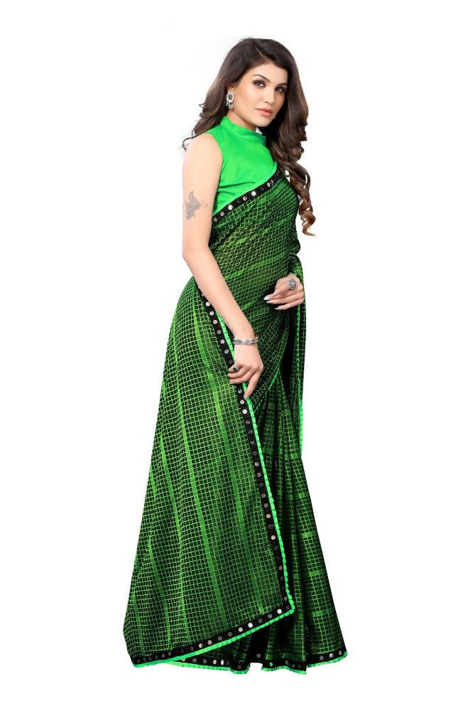 Vamika Green Lycra Knitted Saree | Grab2Buy