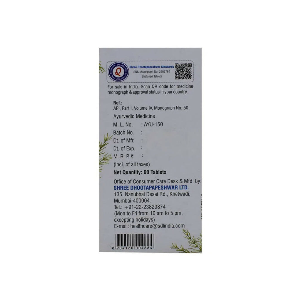Dhootapapeshwar Satavari Tablets | Grab2Buy
