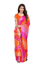 Vamika Orange Linen Satin Border Saree | Grab2Buy