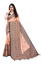 Vamika Peach Sana Silk Printed Saree (Nihal Peach) | Grab2Buy