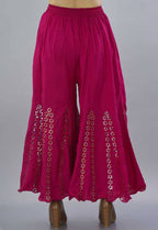 Mominos Fashion Dark Pink Mirror Palazzo | Grab2Buy