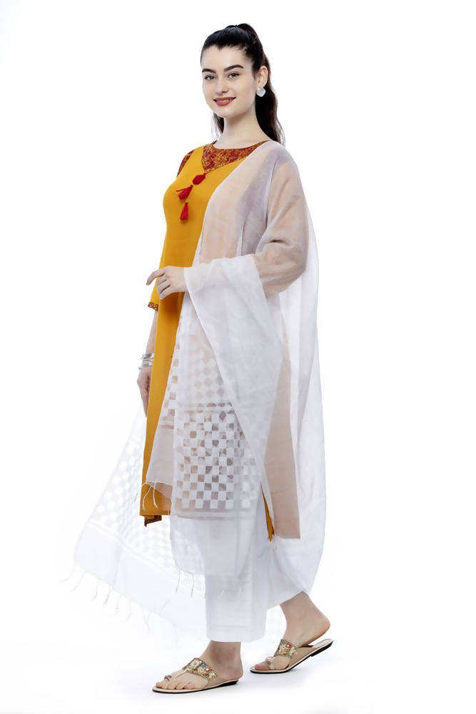 Mominos Fashion Off White Buta Cut Dupatta | Grab2Buy