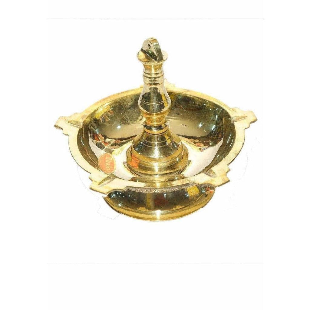 Brass Pooja Diya/ Lamp Stand  (Big Size) / Deepam Stand (Big Size)-1Step | Grab2Buy