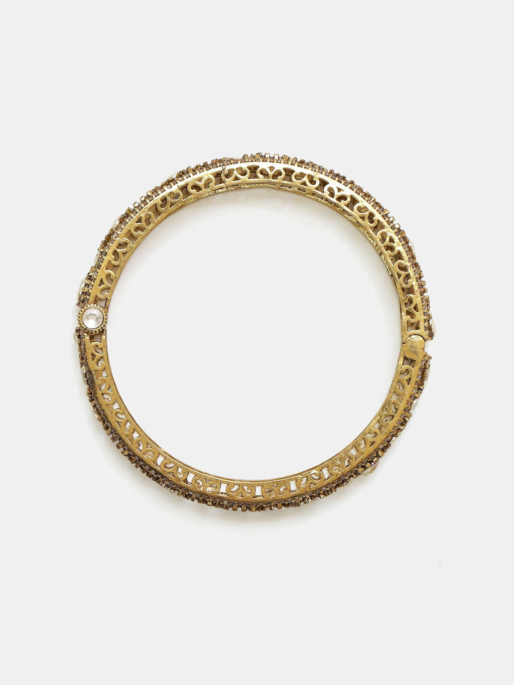 Ruby Raang 22k Gold Polished Kundan Bracelet