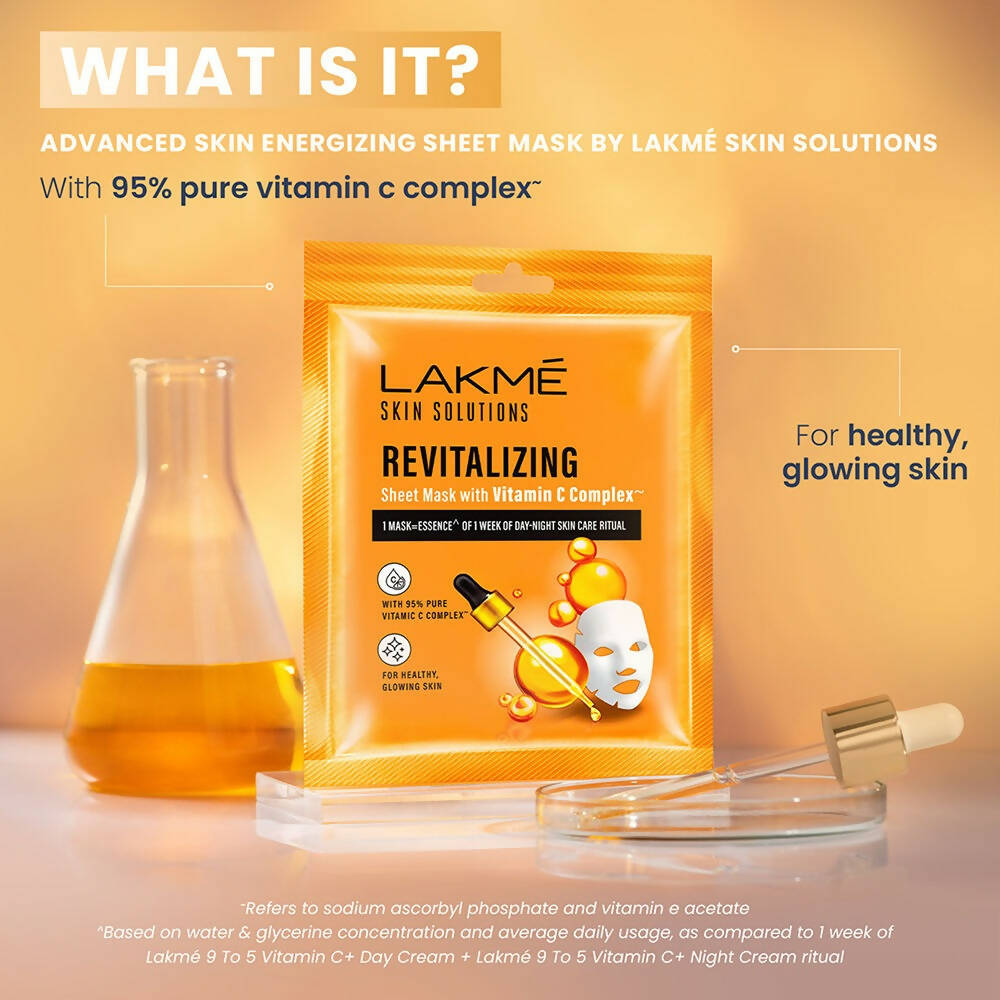 Lakme Skin Solutions Vitamin C - Revitalizing Sheet Mask | Grab2Buy