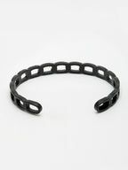 NVR Men's Black Rhodium-Plated Metal Cuff Bracelet