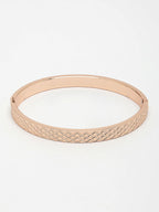 NVR Men's Rose Gold Stainless Steel Kada Bracelet