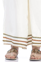 Mominos Fashion Reyon Cotton Cream Palazzo | Grab2Buy