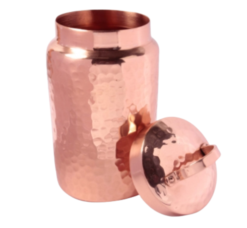 Isha Life Hammered Copper Container with Lid | Grab2Buy