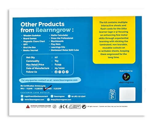 iLearnngrow Hindi Learning Kit - Activity Book for Kids to Learn Hindi Language with 15 Interactive Worksheets for Age 4 - 6 years | Grab2Buy