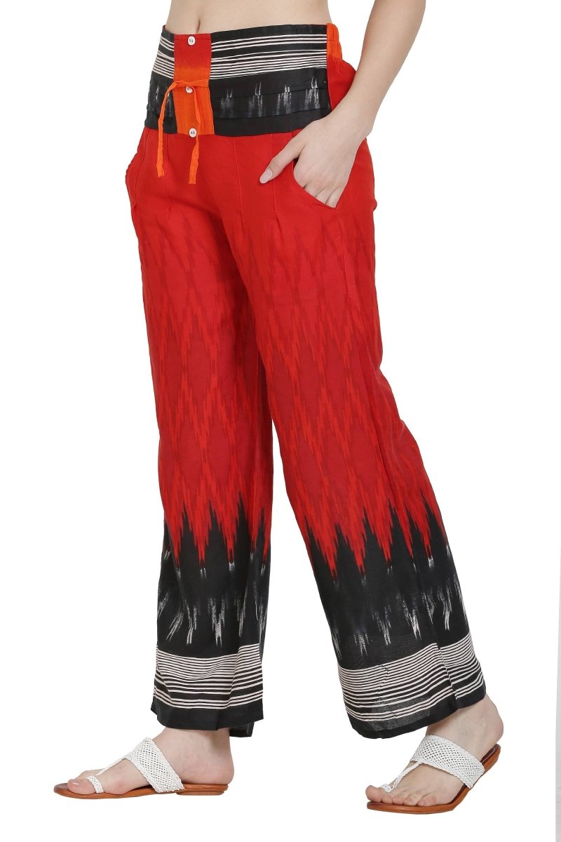 Asmaani Red Color Print Palazzo | Grab2Buy