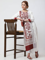 Cheera Kurta With Chikankari Palazzo & Embroidered Dupatta Set (CH092KPD) | Grab2Buy