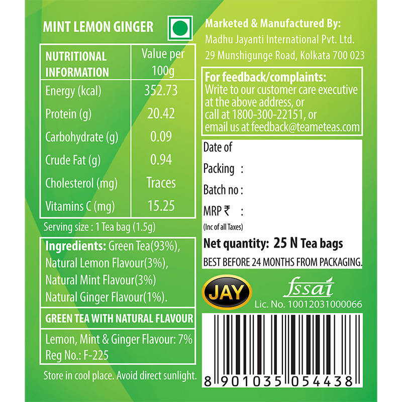 Teame Mint Lemon Ginger Revive Tea Bags | Grab2Buy