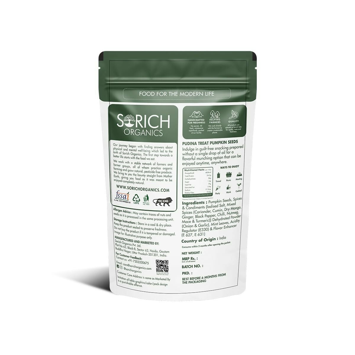 Sorich Organics Pudina Treat Pumpkin Seeds | Grab2Buy