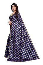 Vamika Navy Rangoli Silk Foil Print Saree (Danish Navy) | Grab2Buy