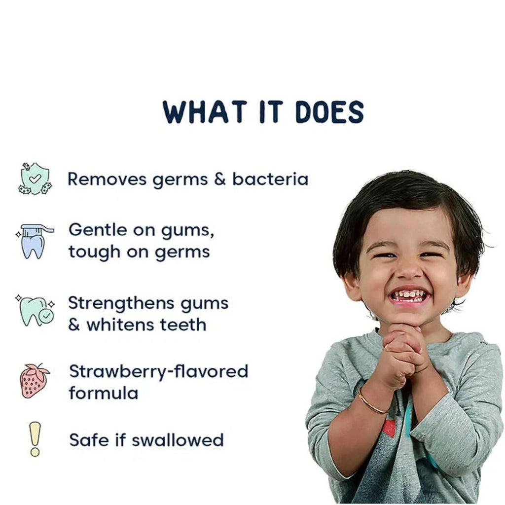 Little Joys Strawberry Flavor Toothpaste For Kids (2-5 Yrs), Removes Germs & Bacteria, Strengthens Gums & Whitens Teeth