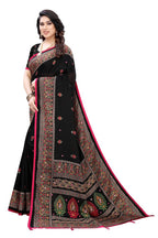 Vamika Black Jute Silk Mirror Work Saree | Grab2Buy