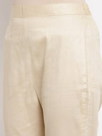 Myshka Beautiful Women's Cream Cotton Solid Casual Trouser | Grab2Buy