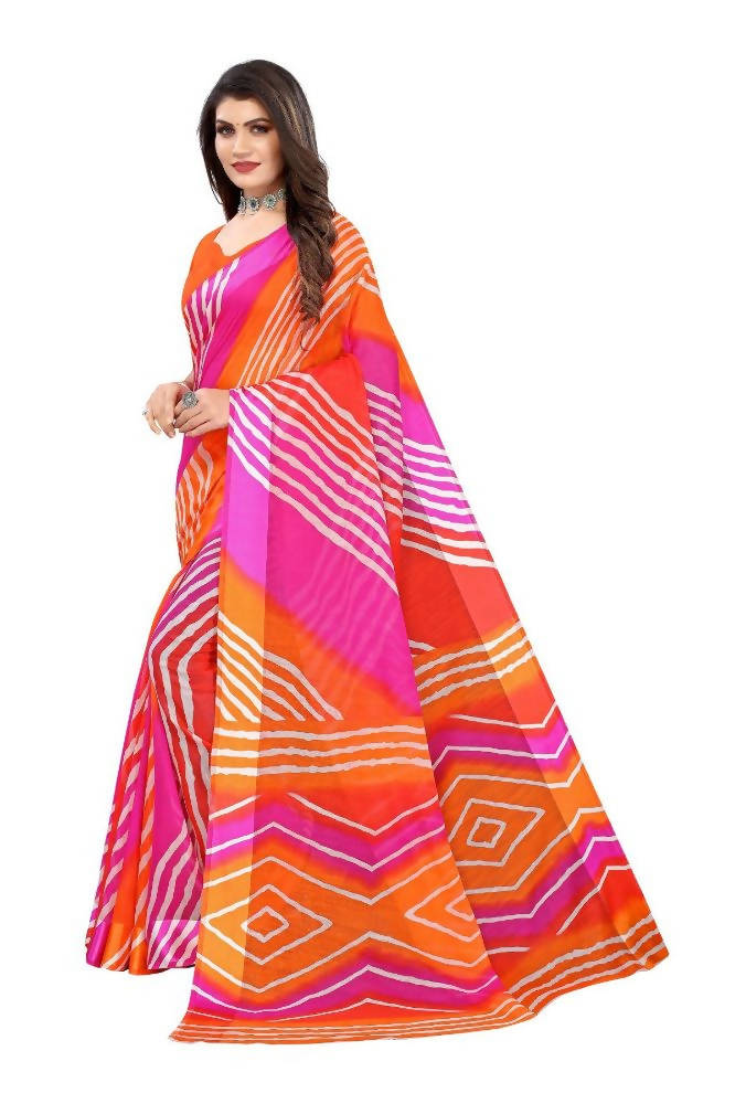 Vamika Orange Linen Satin Border Saree | Grab2Buy