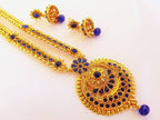 Blue Kemp Long Necklace Set For Parties | Grab2Buy