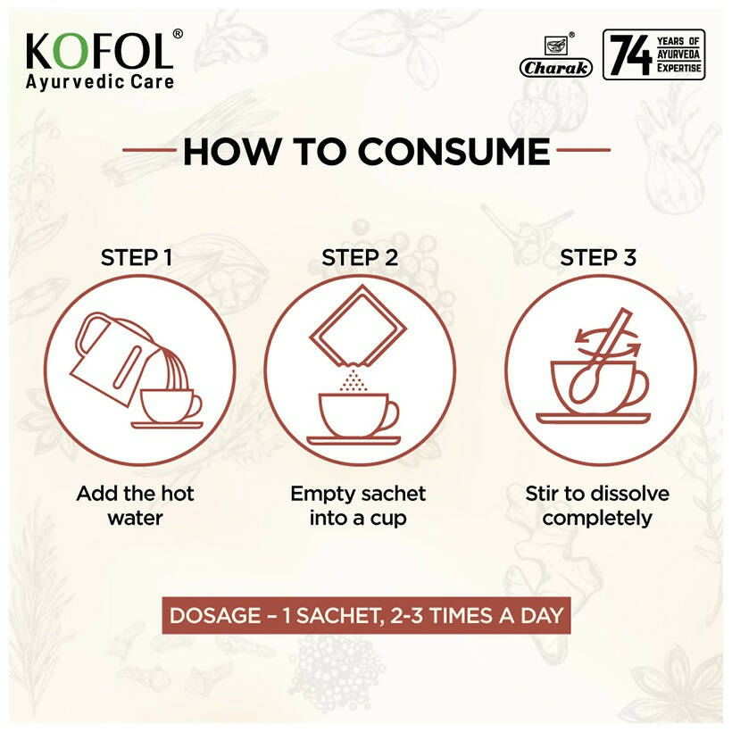Charak Pharma Kofol Ayurvedic Sip Instant Kadha Sachet | Grab2Buy