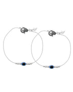 Jewels Nest Oxidized Silver Heart Charm Anklet – Boho & Traditional