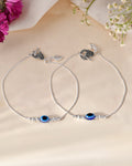 Jewels Nest Oxidized Silver Heart Charm Anklet – Boho & Traditional
