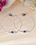 Jewels Nest Oxidized Silver Heart Charm Anklet – Boho & Traditional