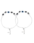 Jewels Nest Stylish Oxidized Silver & Blue Beaded Anklet – Elegant & Trendy | Grab2Buy