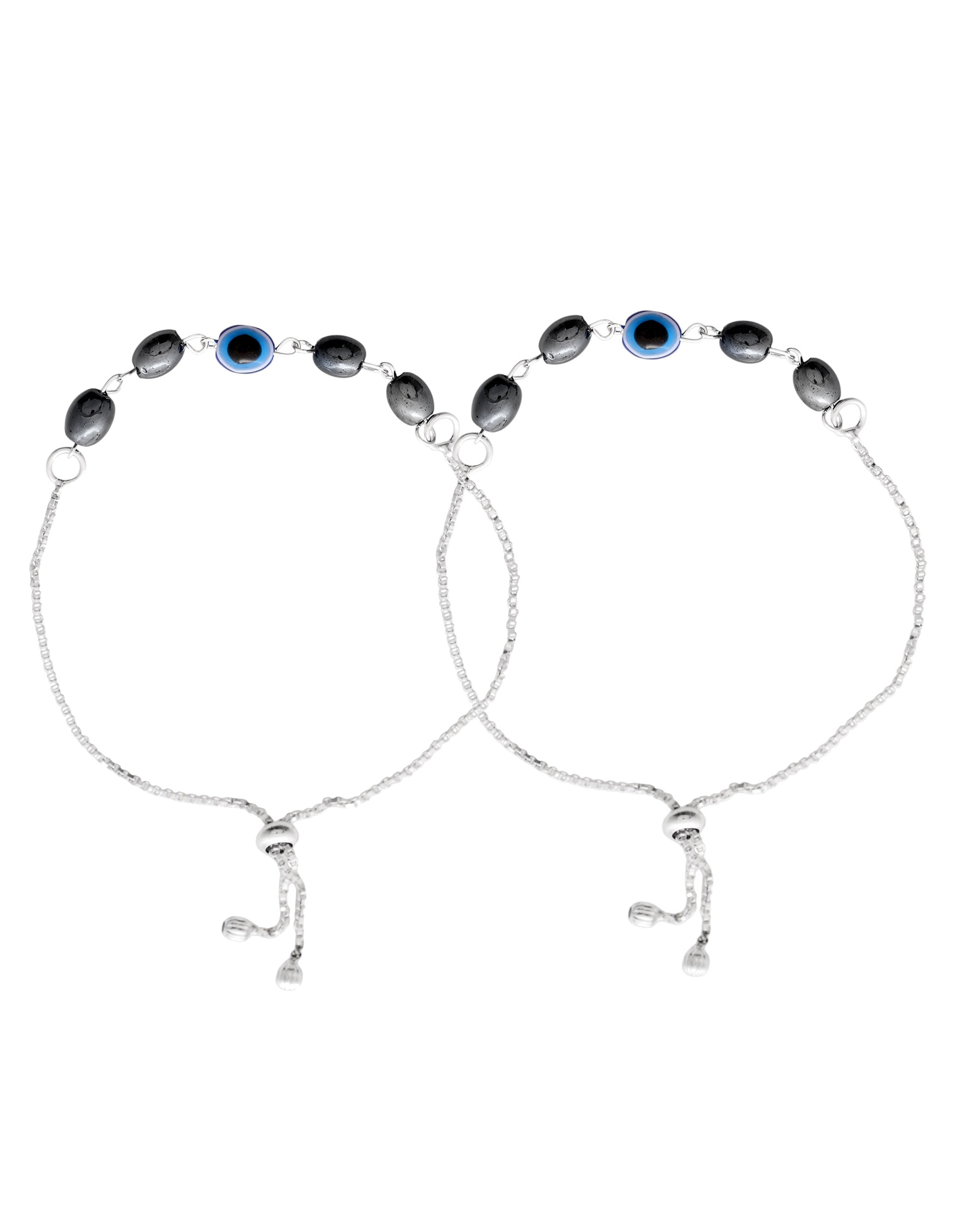 Jewels Nest Stylish Oxidized Silver & Blue Beaded Anklet – Elegant & Trendy | Grab2Buy