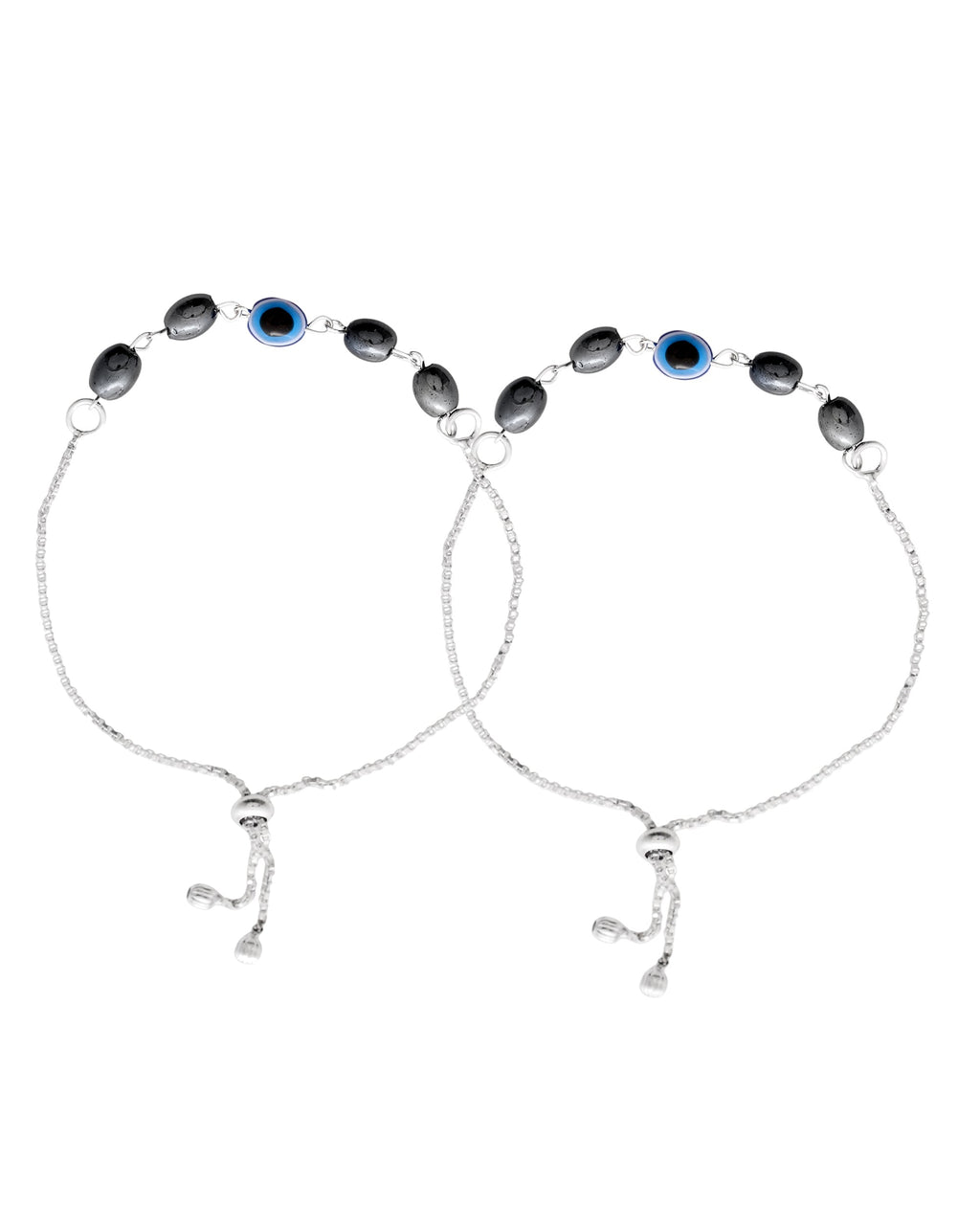 Jewels Nest Stylish Oxidized Silver & Blue Beaded Anklet – Elegant & Trendy | Grab2Buy