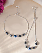 Jewels Nest Stylish Oxidized Silver & Blue Beaded Anklet – Elegant & Trendy | Grab2Buy