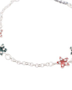 Jewels Nest Elegant Silver-Plated Star Charm Chain Anklet