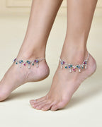 Jewels Nest Stylish Silver-Plated Designer Anklet | Grab2Buy