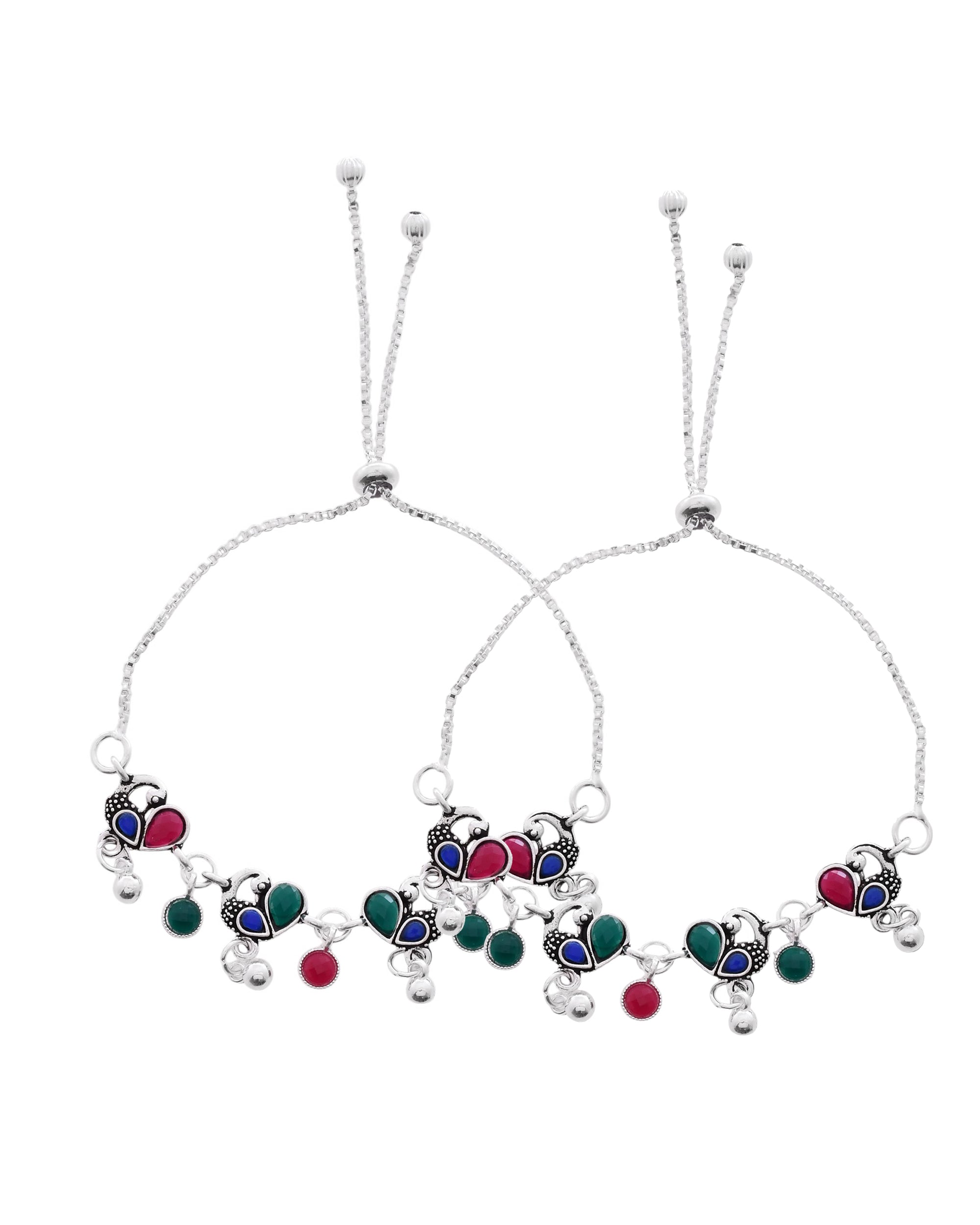 Jewels Nest Stylish Silver-Plated Designer Anklet | Grab2Buy