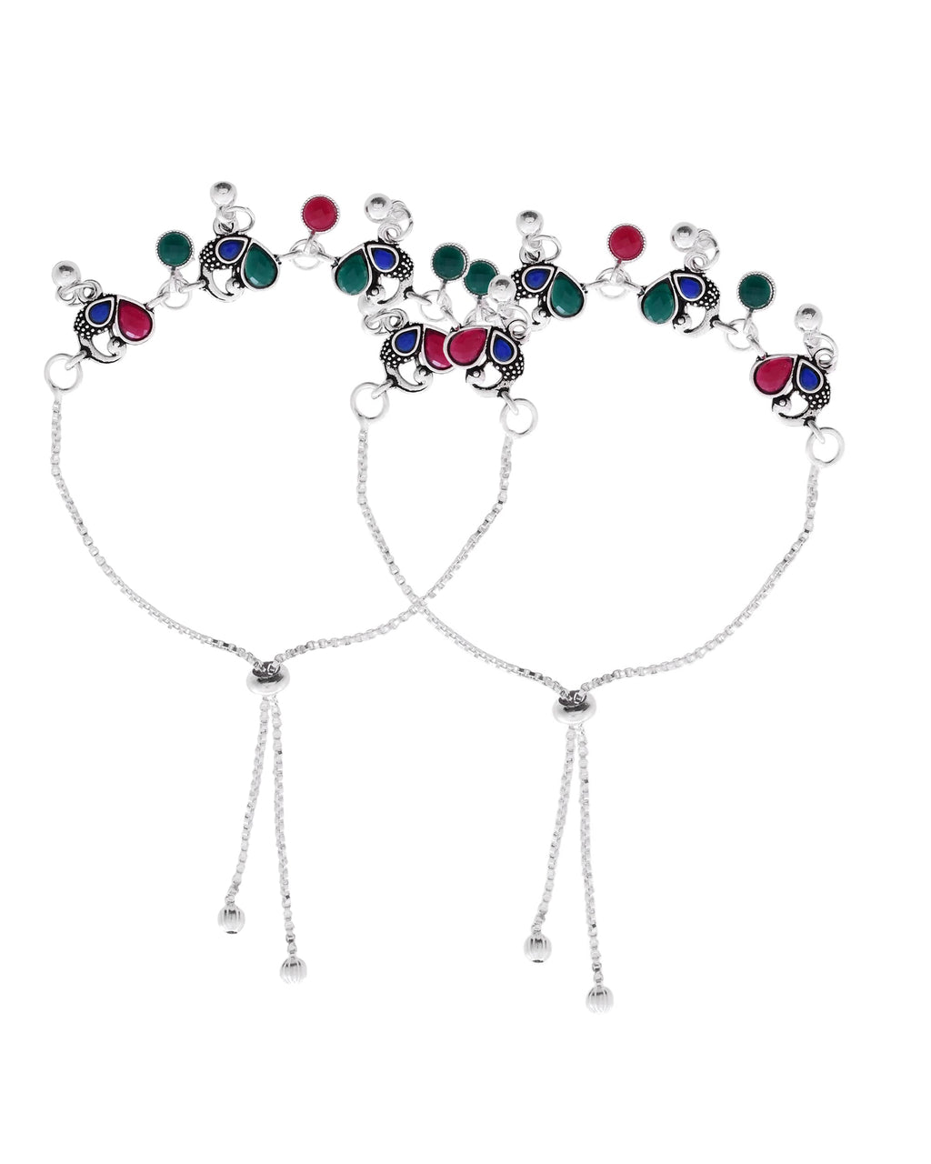 Jewels Nest Stylish Silver-Plated Designer Anklet | Grab2Buy