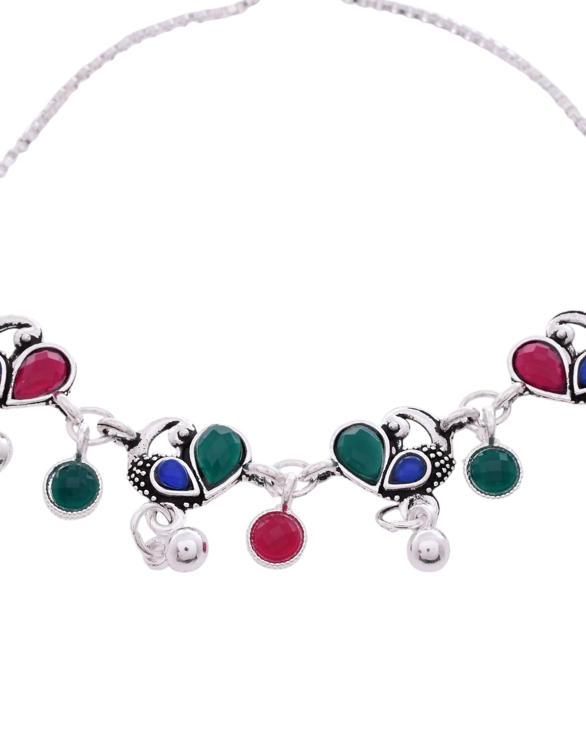 Jewels Nest Stylish Silver-Plated Designer Anklet | Grab2Buy