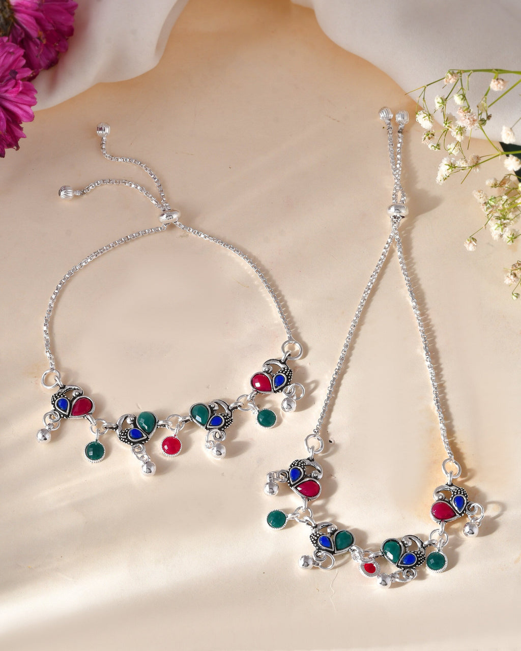 Jewels Nest Stylish Silver-Plated Designer Anklet | Grab2Buy