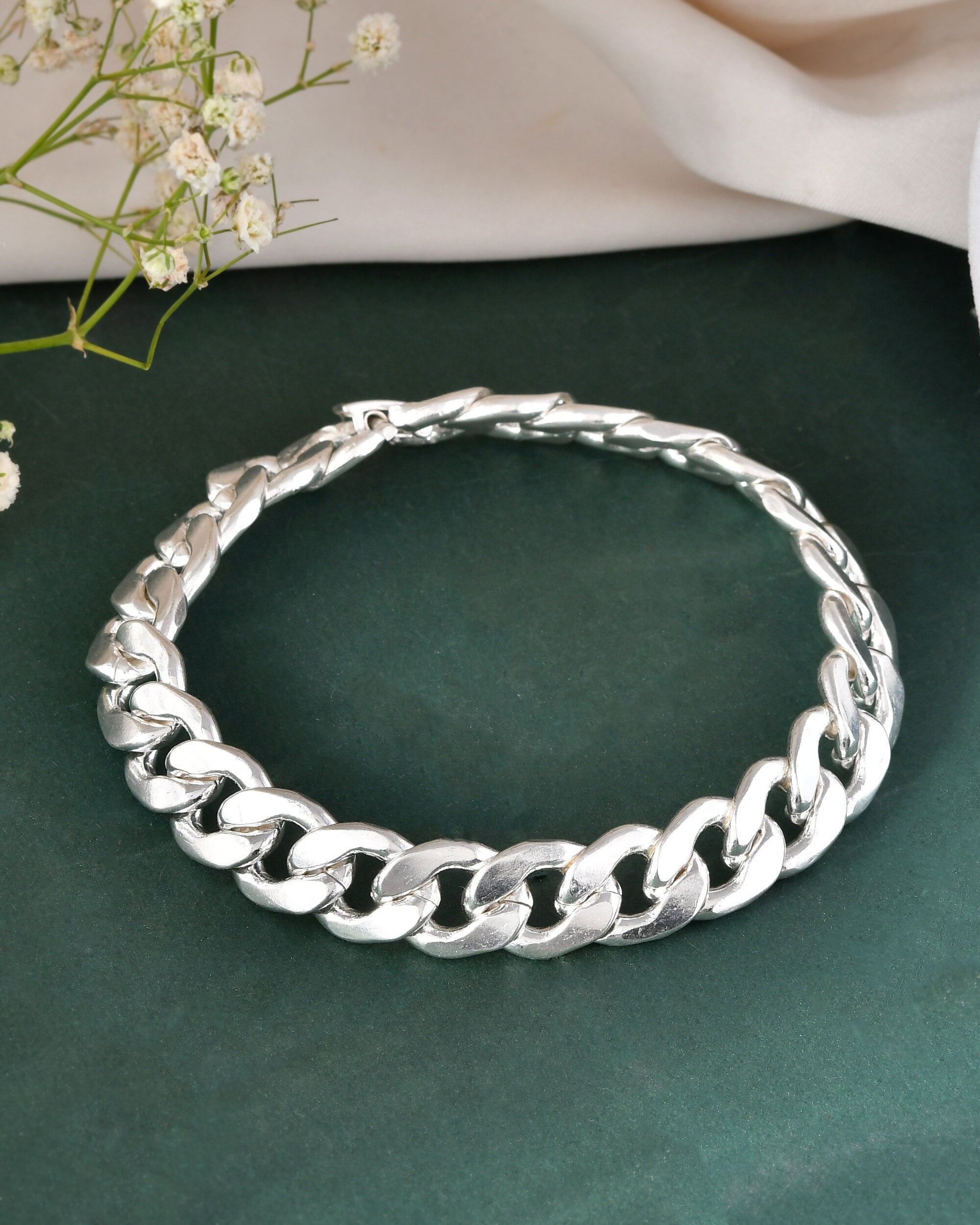 Jewels Nest Stylish Silver-Plated Chain Bracelet | Grab2Buy