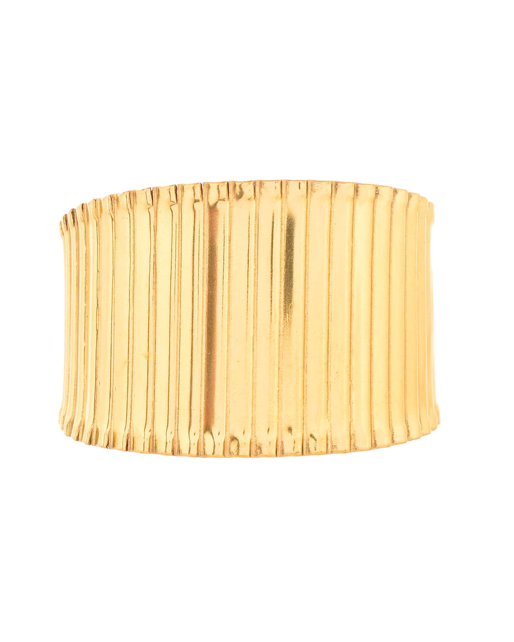 Jewels Nest Textured Vertical Line Gold Cuff Bracelet | Grab2Buy
