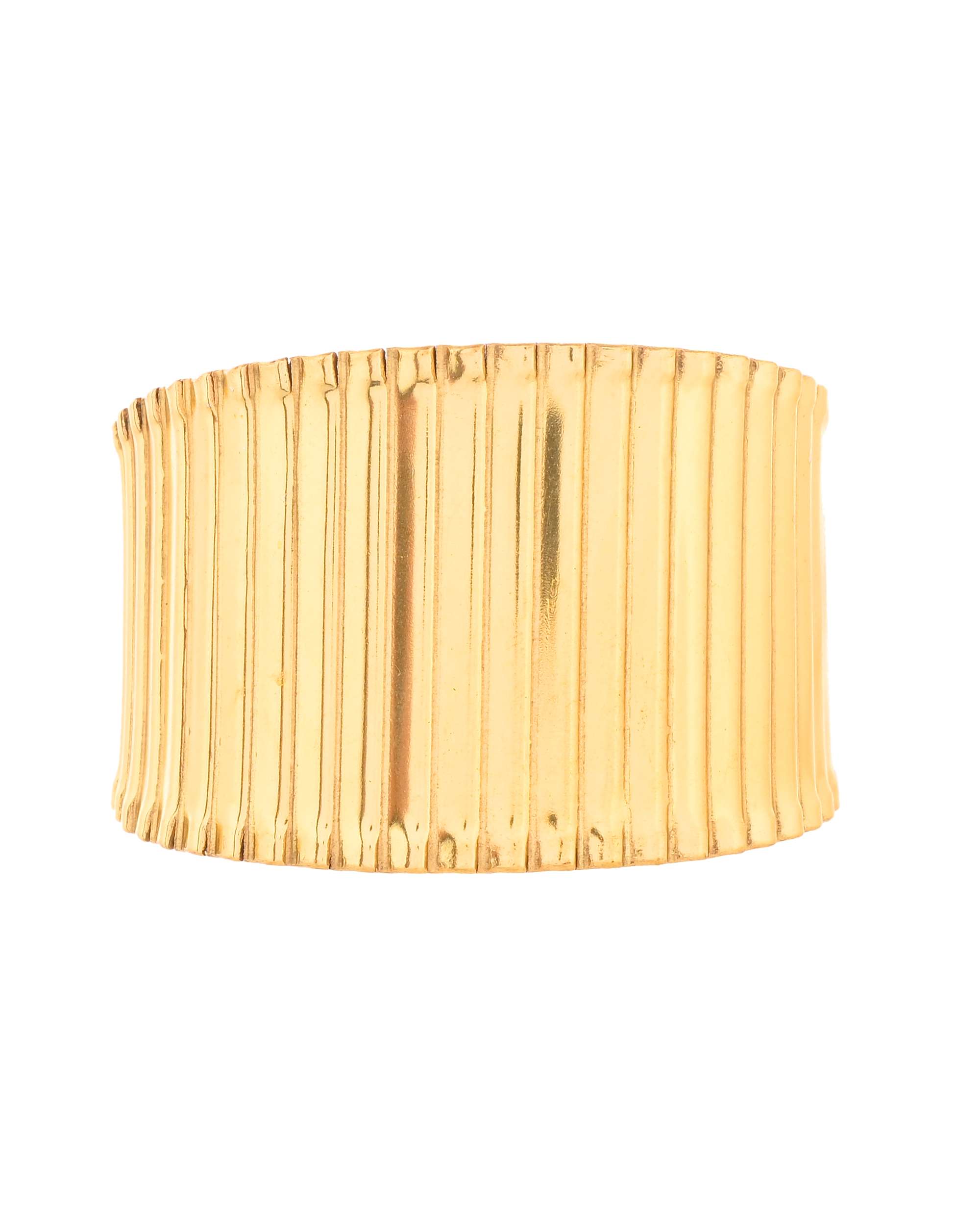 Jewels Nest Textured Vertical Line Gold Cuff Bracelet | Grab2Buy