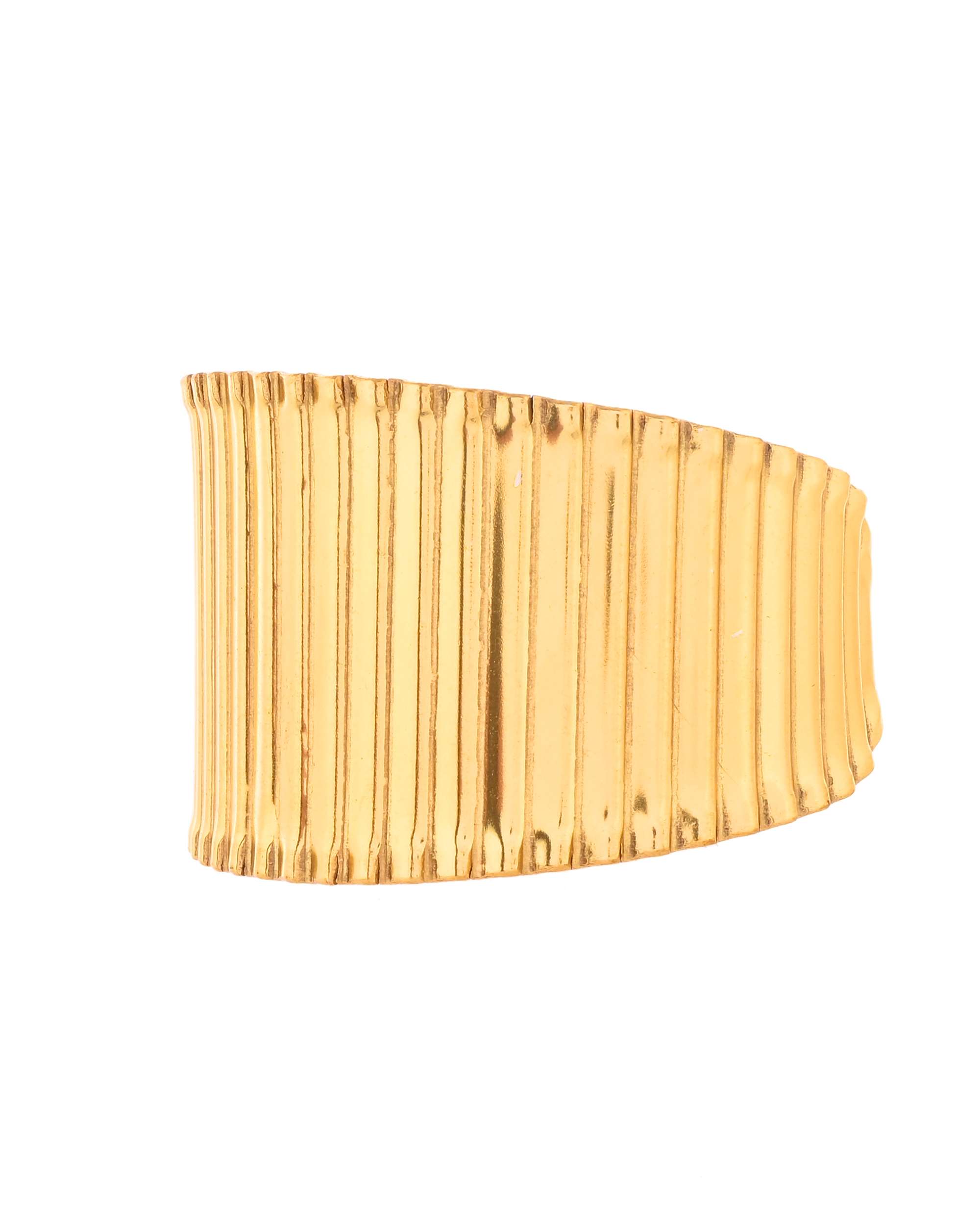 Jewels Nest Textured Vertical Line Gold Cuff Bracelet | Grab2Buy