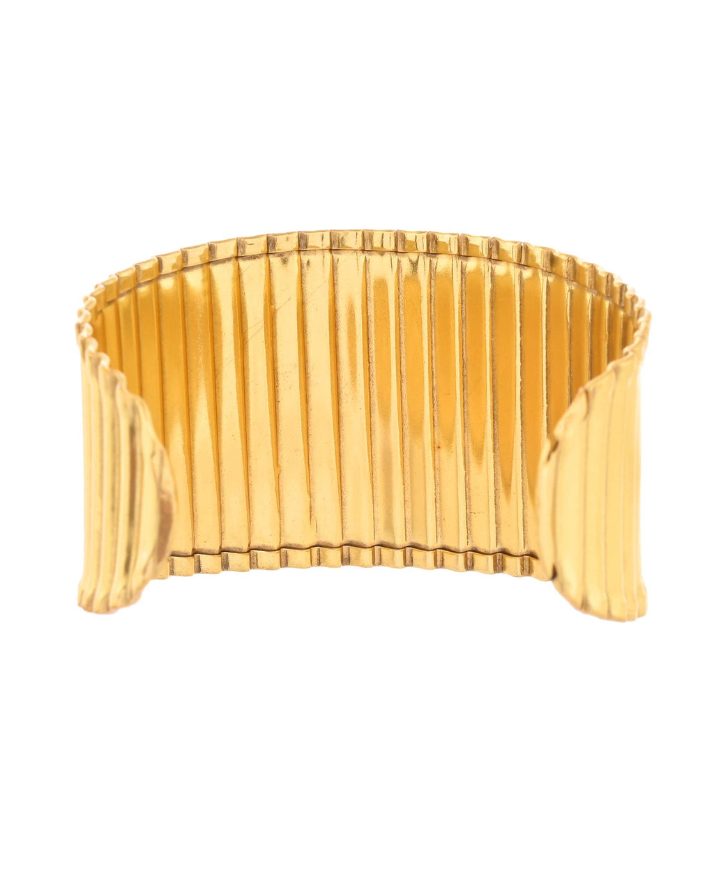 Jewels Nest Textured Vertical Line Gold Cuff Bracelet | Grab2Buy