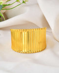 Jewels Nest Textured Vertical Line Gold Cuff Bracelet | Grab2Buy