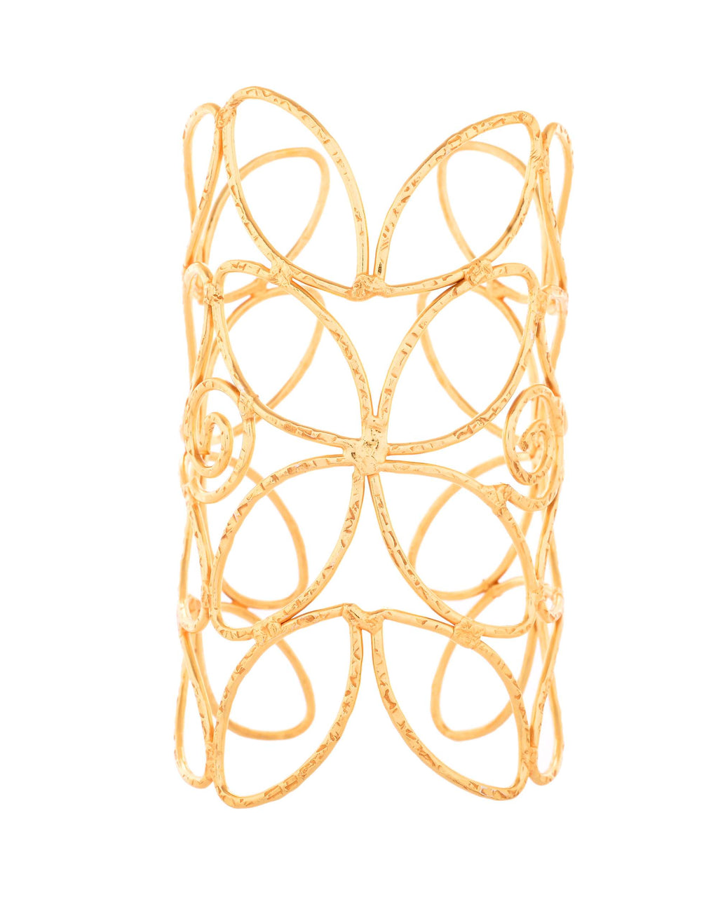 Jewels Nest Statement Gold Cutout Leaf Cuff Bracelet | Grab2Buy