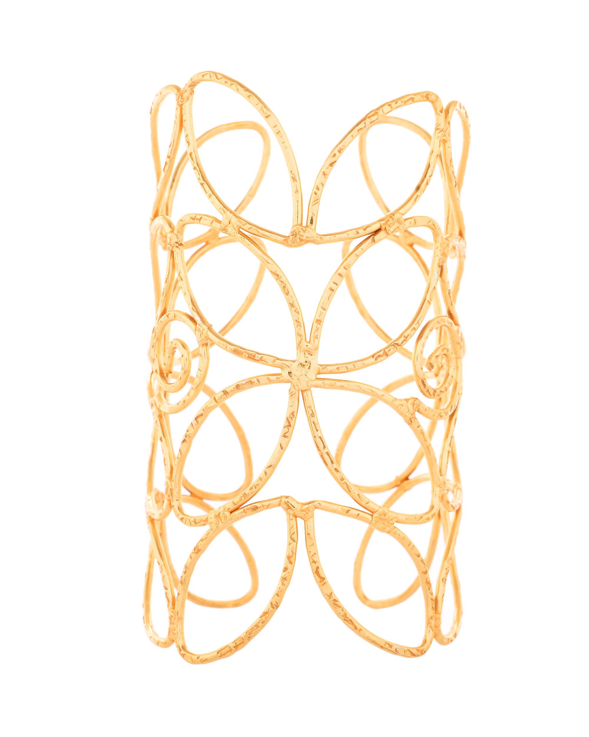 Jewels Nest Statement Gold Cutout Leaf Cuff Bracelet | Grab2Buy