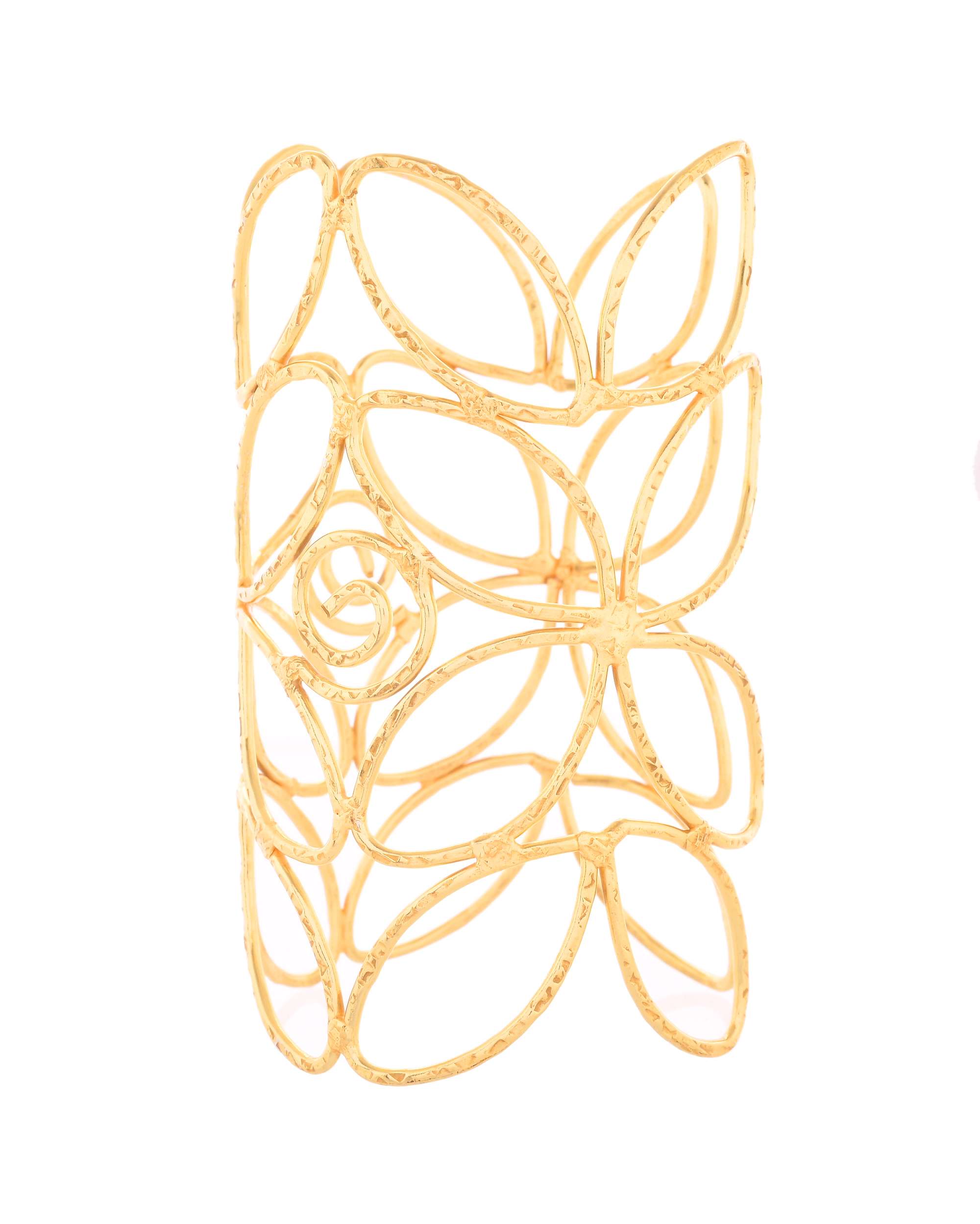 Jewels Nest Statement Gold Cutout Leaf Cuff Bracelet | Grab2Buy