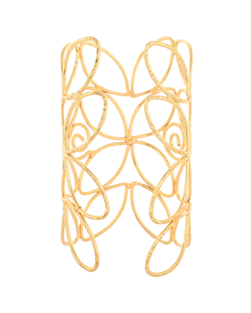Jewels Nest Statement Gold Cutout Leaf Cuff Bracelet | Grab2Buy