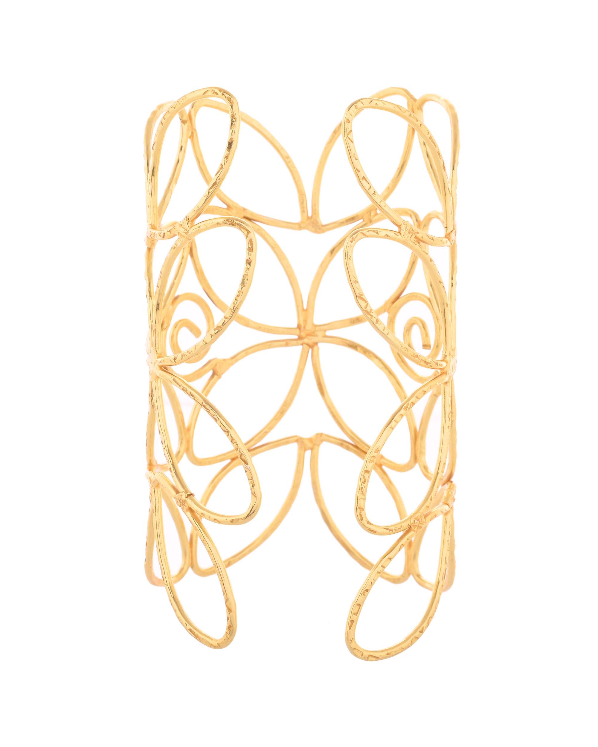 Jewels Nest Statement Gold Cutout Leaf Cuff Bracelet | Grab2Buy